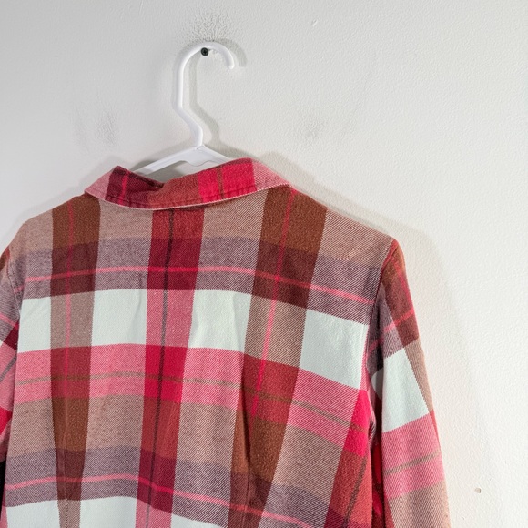 Patagonia Women’s Long Sleeve Fjord Flannel Button Down Shirt Red White 14 - Picture 7 of 10